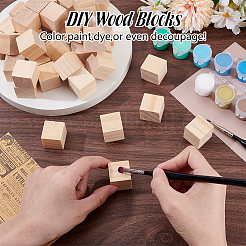 未完成の木工キューブブロック  トウモロコシの穂の黄色  25x25x24.5mm  350pc&nbsp;WOOD-AR0001-54B