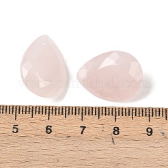 天然石ローズクォーツカボション  ティアドロップ  多面カット  20x15x8mm&nbsp;G-D348-05B