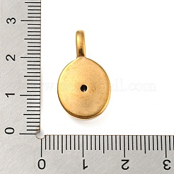 金メッキ304ステンレススチールラインストーンペンダント  楕円形のチャーム  ライトシャム  23.3x13x6mm  穴：6x3mm&nbsp;LS-STAS-Q253-01G-06