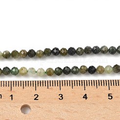 ナチュラルグリーントルマリンビーズ連売り  多面カット  ラウンド  3mm  穴：0.5mm  約127個/連  14.96''（38センチメートル）&nbsp;G-RM241221-B34