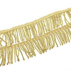 ポリエステルラテンフリンジレース  カーテン  洋服アクセサリーデコレーション  DIYレーストリム刺繡生地  ゴールド  3~3-1/8インチ（75~80mm）  約13.12ヤード（12m）/カード&nbsp;LS-OCOR-WH0065-18