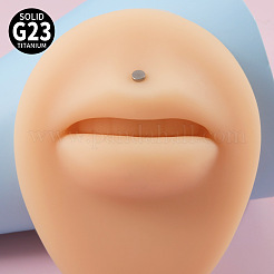 G23チタン17ゲージ内ネジラブレット  女性用、男性用ピアスジュエリー  ステンレス鋼色  フラットラウンド  8mm  ピン：1.2mm&nbsp;WGEEA58-04