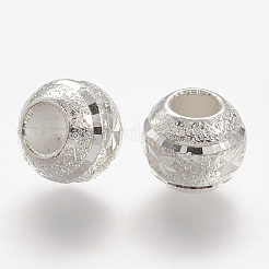 合金ヨーロピアンビーズ  大穴ビーズ  ロンデル  銀色のメッキ  10x8mm  穴：4mm&nbsp;PALLOY-G117-17S
