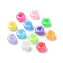 プラスチックパールビーズ  バレル  ミックスカラー  9x6mm  穴：3.5mm&nbsp;KY-YW0001-37