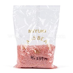 MIYUKIラウンドロカイユビーズ  日本製シードビーズ  （rr539)サーモンセイロン  8/0  3mm  穴：1mm  約19000~20500個/ポンド&nbsp;SEED-G008-RR0539