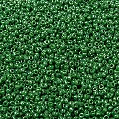 MIYUKIラウンドロカイユビーズ  日本製シードビーズ  8/0  （rr431)不透明な緑の光沢  8/0  3mm  穴：1mm  約2111~2277個/50g&nbsp;SEED-X0055-RR0431