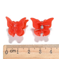子供のヘアアクセサリー  プラスチックバンスクリップ  蝶  ミックスカラー  18x18mm  約100個/袋&nbsp;OHAR-S197-047