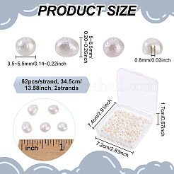 天然養殖淡水パールビーズ連売りの等級付け  乳白色  5~6.5x3.5~5.5mm  穴：0.8mm  約62個/連  13.58インチ（34.5cm）&nbsp;PEAR-NB0001-41
