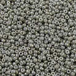 MIYUKIラウンドロカイユビーズ  日本製シードビーズ  （rr1865)不透明スモークグレー光沢  8/0  3mm  穴：1mm  約19000~20500個/ポンド&nbsp;SEED-G008-RR1865