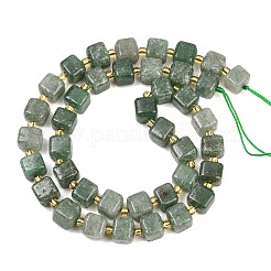 天然の緑のイチゴクォーツビーズ連売り  キューブ  シードビーズで  8~8.5x8x7~8.5mm  穴：0.8mm  約39~40個/連  15.35~15.83''（39~40.2センチメートル）&nbsp;G-F832-A06-01B