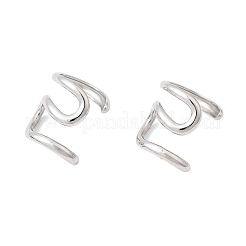304ステンレススチールカフイヤリング  S字  ステンレス鋼色  12.5x11x11mm&nbsp;EJEW-L313-01P