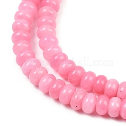 染め加工天然石ホワイトジェイドビーズ連売り  ロンデル  パールピンク  10x6mm  穴：1.2mm  約63個/連  14.88''（37.8センチメートル）&nbsp;G-G107-A28-01
