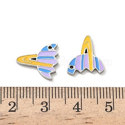 304ステンレスペンダント  惑星  エナメル  スプリットペンダント  ステンレス鋼色  12x24.5x1.5mm  穴：1mm&nbsp;STAS-C155-12P