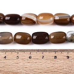 天然石瑪瑙ビーズ連売り  染め  バレル  ココナッツブラウン  13~15x9.5~11mm  穴：1mm  約28個/連  14.96~15.35インチ（38~39cm）&nbsp;G-N356-02B-04