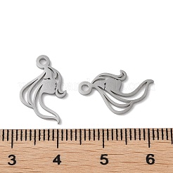 変色しない304ステンレススチールペンダント  レーザー切断  女性のチャーム  ステンレス鋼色  16.5x10.5x1mm  穴：1.6mm&nbsp;STAS-F300-13P
