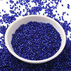 ガラスシードビーズ  銀並ぶ  シリンダー  ミディアムブルー  2x1.5mm  穴：1.4mm  約50398個/ポンド&nbsp;SEED-S042-04B-27