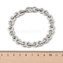 女性用304ステンレススチールリンクチェーンブレスレット  ステンレス鋼色  8-7/8インチ（22.5cm）&nbsp;BJEW-F488-69P
