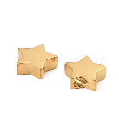 304ステンレススチールビーズ  スター  イオンプレーティング（ip）  ゴールドカラー  7.5x8x3mm  穴：1.8mm&nbsp;SA-E001-06G