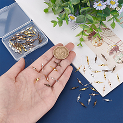 真鍮コネクターチャーム 80色 4個  ツイスト  ミックスカラー  15.5x3x2.5mm  穴：1mm  20個/カラー&nbsp;KK-PH0004-94