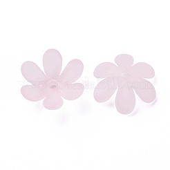 透明なアクリルビーズ  艶消し  花  ピンク  20.5x18.5x6.5mm  穴：2mm  約342個/200g&nbsp;X1-MACR-S373-107-D06