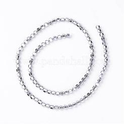 非磁性合成ヘマタイトビーズ連売り  プラチナメッキ  4x4mm  穴：0.8mm  約100個/連  15.7インチ&nbsp;G-D800-12G