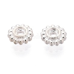 925スターリングシルバースペーサービーズ  ギア  銀  5x2mm  穴：1mm&nbsp;STER-N016-128S