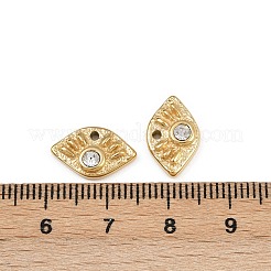 304ステンレススチールチャーム  ラインストーン付き  馬の目のチャーム  14KGP本金メッキ  9x14.5x3.5mm  穴：1.2mm&nbsp;STAS-F322-10G