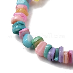 天然淡水シェルビーズ  染め  ナゲット  ミックスカラー  4.5~9x4.5~7x1.5~5mm  穴：0.8mm  約163~165個/連  14.88~15.08''（37.8~38.3センチメートル）&nbsp;SHEL-B003-01I