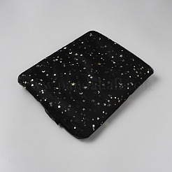 ポリエステルレース生地  星のスパンコール付き  服装アクセサリー  ブラック  1500x0.2mm  5ヤード/個&nbsp;DIY-WH0750-145