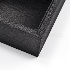 木製の直方体のアクセサリープレゼンテーションボックス  布で覆わ  24 compertments  ブラック  35x24x3cm&nbsp;ODIS-N021-03