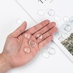 クリアガラスカボション  半円/ドーム  透明  20x5.5mm&nbsp;X-GGLA-R026-20mm