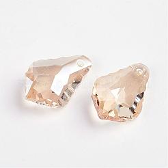 多面カットK9ガラスチャーム  模造オーストリアのクリスタル  ティアドロップ  古いレース  16x11x5mm  穴：1mm&nbsp;EGLA-P026-D03