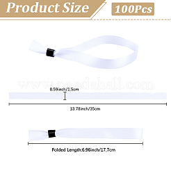 ポリエステル製リストストラップ100個  ホワイト  177x15x9mm&nbsp;DIY-CN0003-83A