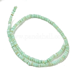 染め天然淡水シェルビーズ連売り  ロンデル  アクアマリン  1~4.5x4~4.5x2~4.5mm  穴：0.5mm  約159個/連  15.12''（38.4センチメートル）&nbsp;BSHE-G039-07E