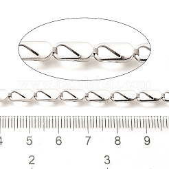 304ステンレススチール楕円リンクチェーン  溶接されていない  スプールで  ステンレス鋼色  10x4x2.5mm&nbsp;CHS-H035-02A-P