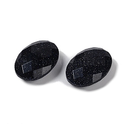 合成ブルーゴールドストーン青金砂石カボション  オーバル  多面カット  18x13x5.5~6.5mm&nbsp;G-O175-15G-01