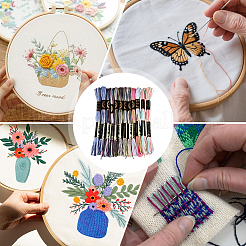 6層ポリエステル刺繍フロス  クロスステッチの糸  セグメント染めグラデーションカラー/クリスマス/秋カラーシリーズ  カラフル  0.5~1mm  約8.75ヤード（8m）/バンドル  12束/セット&nbsp;OCOR-WH20074-15K
