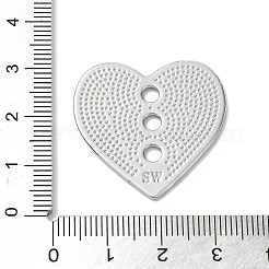 メッキ合金のリンクをラック  テクスチャードハートコネクターチャーム  プラチナ  28x29x1mm  穴：2.5mm&nbsp;FIND-M014-05G