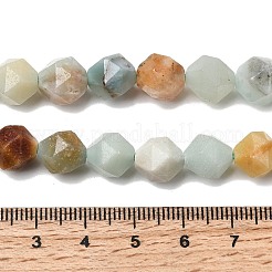 天然フラワーアマゾナイトビーズ連売り  スターカットラウンドビーズ  多面カット  9~10x9~10x9~10mm  穴：1~1.4mm  約38~40個/連  14.88''（15.08''センチメートル）&nbsp;G-Z119-A08-03
