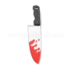 ハロウィンプリント不透明アクリルパーツ  ナイフ  ツール  45x9.5x4mm  穴：1.8mm&nbsp;MACR-K330-42A-2