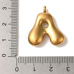 イオンプレーティング(IP) 304ステンレススチールペンダント26個  バルーン文字 a~z チャーム  ゴールドカラー  24~26.5x9.5~22x6~6.5mm  穴：2mm  1個/文字&nbsp;STAS-M017-08G-M