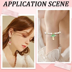 15個3スタイルのプラスチックペンダント  アクリルと金メッキの真鍮ループ付き  キノコ  シーグリーン  18~23x15~22mm  穴：1.5mm  5個/スタイル&nbsp;KY-YW0002-28A