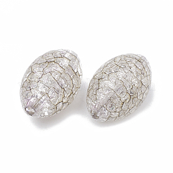 クラックアクリルビーズ  オーバル  ゲインボロ  20x13x13mm  穴：2mm  約254個/500g&nbsp;CACR-N001-01