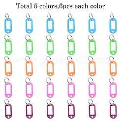 鉄製リング付きプラスチックバッジホルダー 30色 6個  タグカードホルダー  オーバル  ミックスカラー  50.5x22x2.5mm  穴：7mm  6個/カラー&nbsp;FIND-YW0005-02