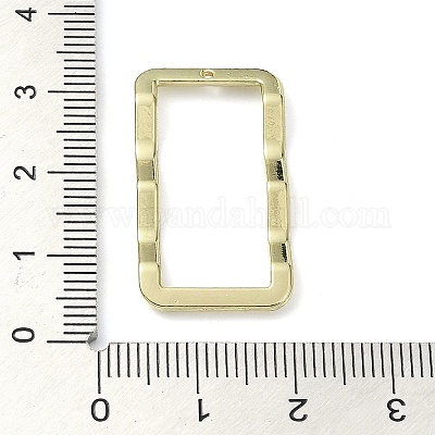 ラックメッキ合金ペンダント  長方形  ゴールドカラー  29.5x16x3mm  穴：0.8mm&nbsp;PALLOY-K023-13G-1