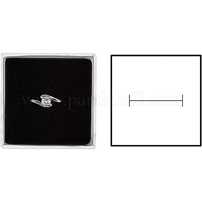 紙の厚紙  ジュエリーリングボックス  正方形  ホワイト  5.2x5.2x3.3cm&nbsp;CBOX-BC0001-33-1