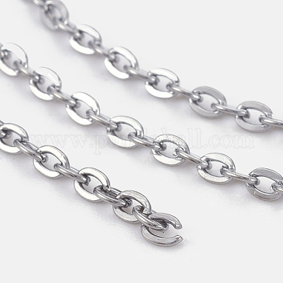 アイアン製アズキチェーン  溶接されていない  スプールで  フラットオーバル  ジュエリーには人気のある  重要な装飾  無鉛の  ガンメタ色  3x2x0.6mm  約328.08フィート（100m）/ロール&nbsp;CH-S041-B-LF-1