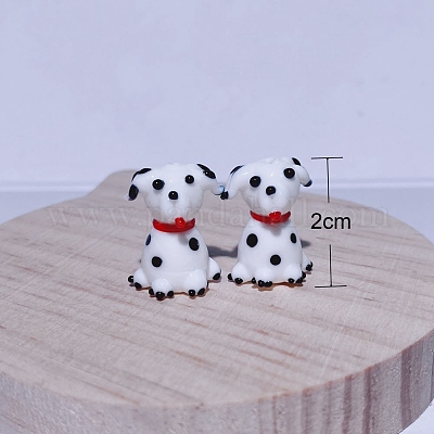 ランプワークビーズ  犬  ホワイト  20mm  穴：2mm&nbsp;PW-WG84549-01-1