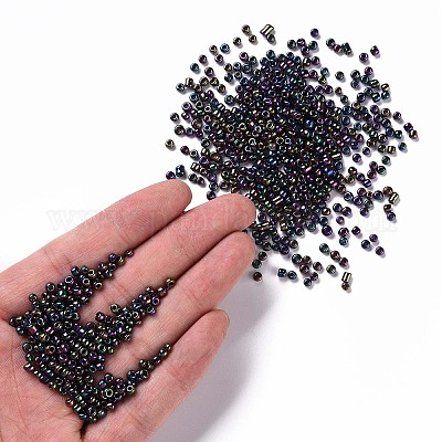 8/0 ガラスシードビーズ  アイリスラウンド  カラフル  3mm  穴：1mm  約10000個/ポンド&nbsp;SEED-A009-3mm-603-1