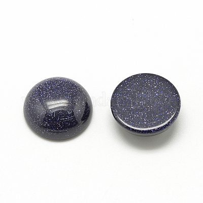 合成ブルーゴールドストーン青金砂石カボション  染め  半円/ドーム  12x5mm&nbsp;G-R416-12mm-34-1